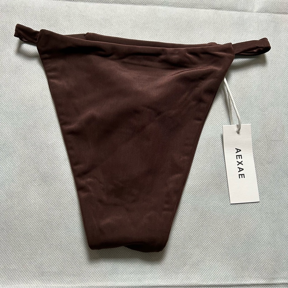 AEXAE brown micro g-string bikini bottoms NWT size large